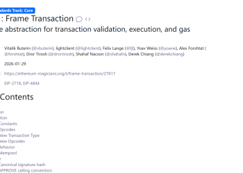 原生账户抽象 + 抗量子威胁：EIP-8141 为何还没成为以太坊 Hegotá 的头牌？