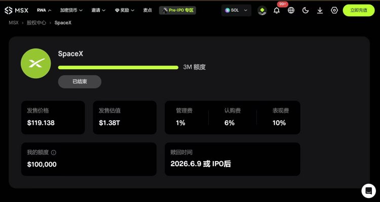 “119到176美元”：SpaceX上市背后，MSX又一次跑通Pre-IPO闭环