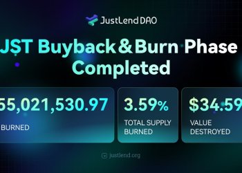 JST第四次回购销毁超3.55亿枚,销毁金额创历史新高
